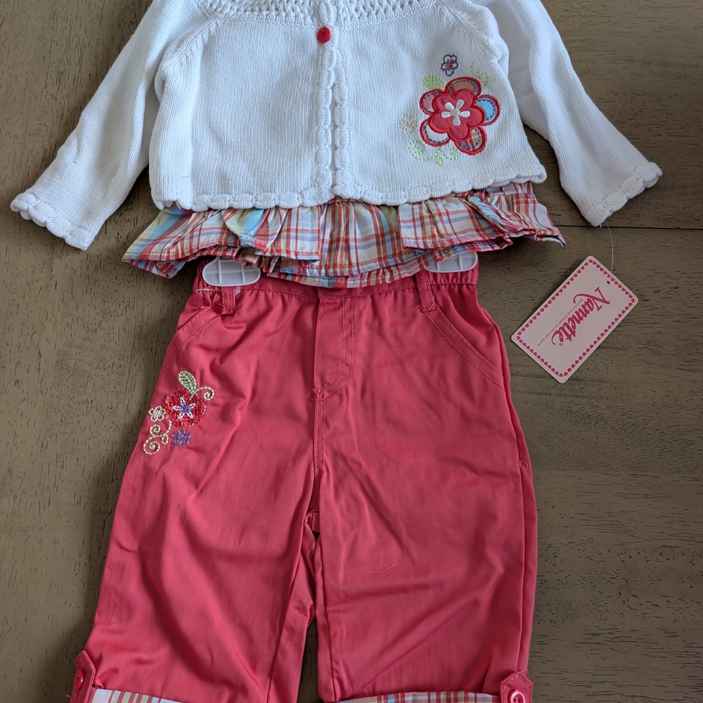 Kids Matching Set with Floral Embroidery